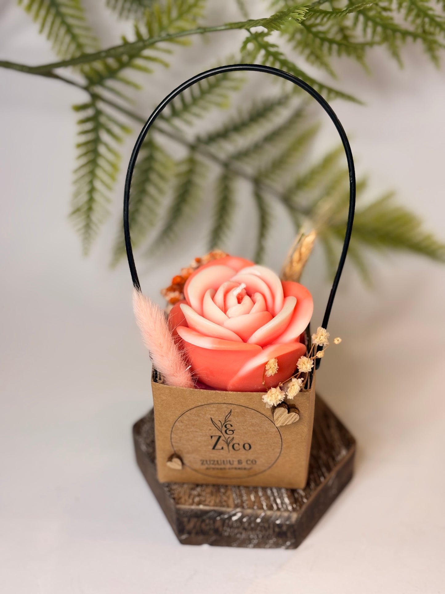 Bougie Panier fleuri