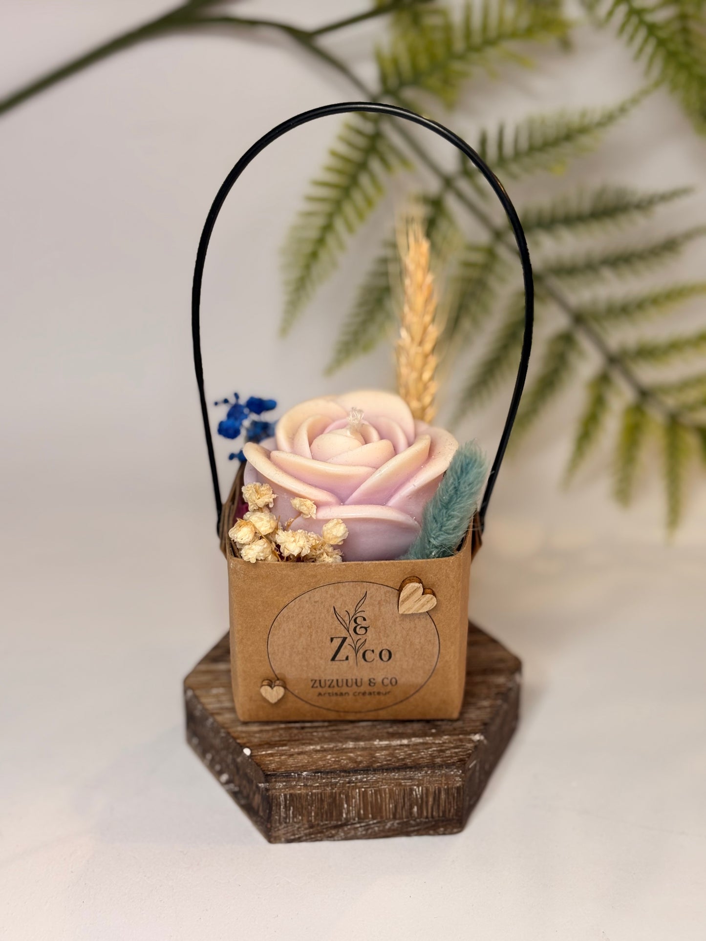 Bougie Panier fleuri
