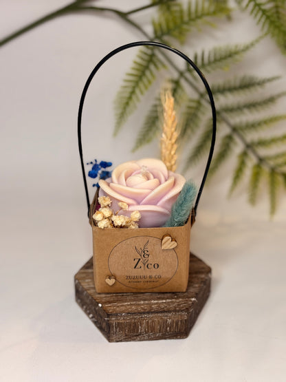 Bougie Panier fleuri