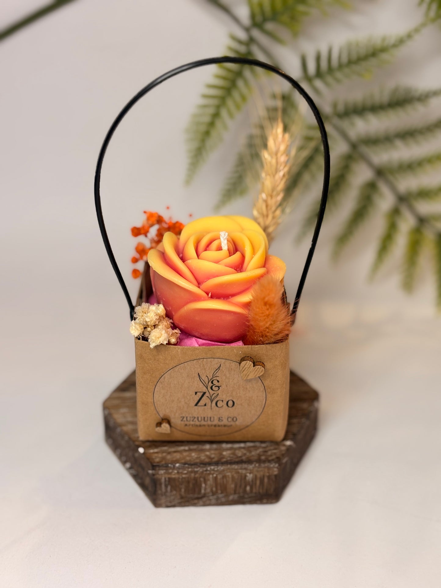 Bougie Panier fleuri