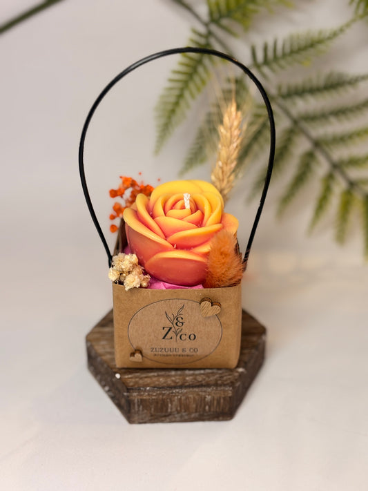 Bougie Panier fleuri