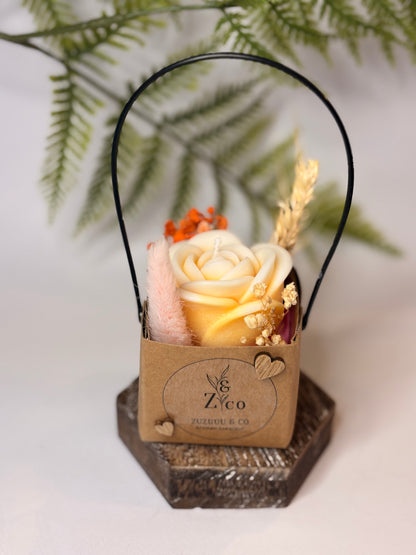 Bougie Panier fleuri