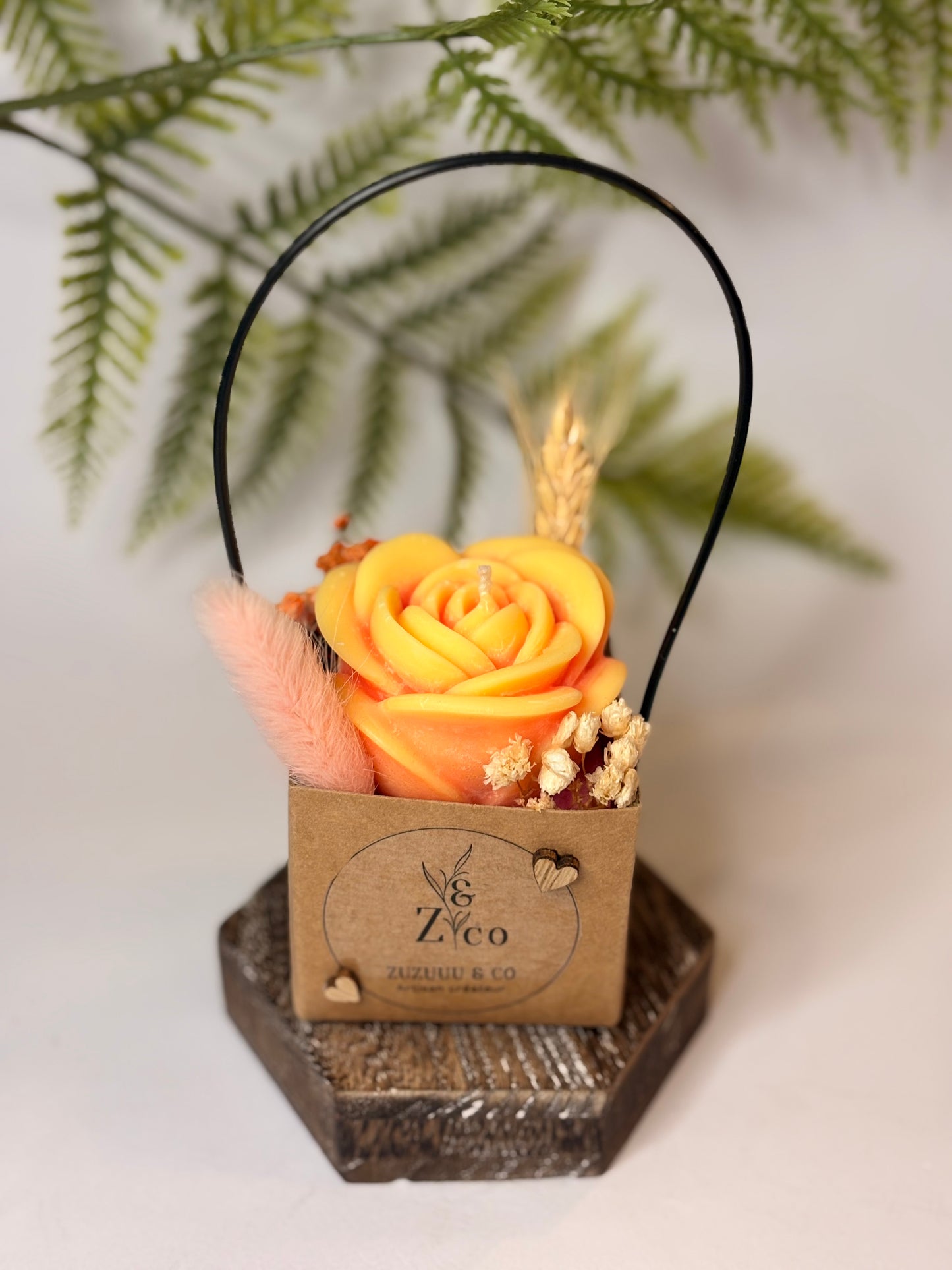 Bougie Panier fleuri