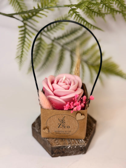 Bougie Panier fleuri