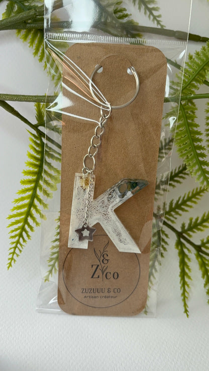 Porte-clés collection lettres Argentés